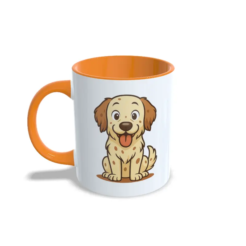 Taza Setter inglés naranja