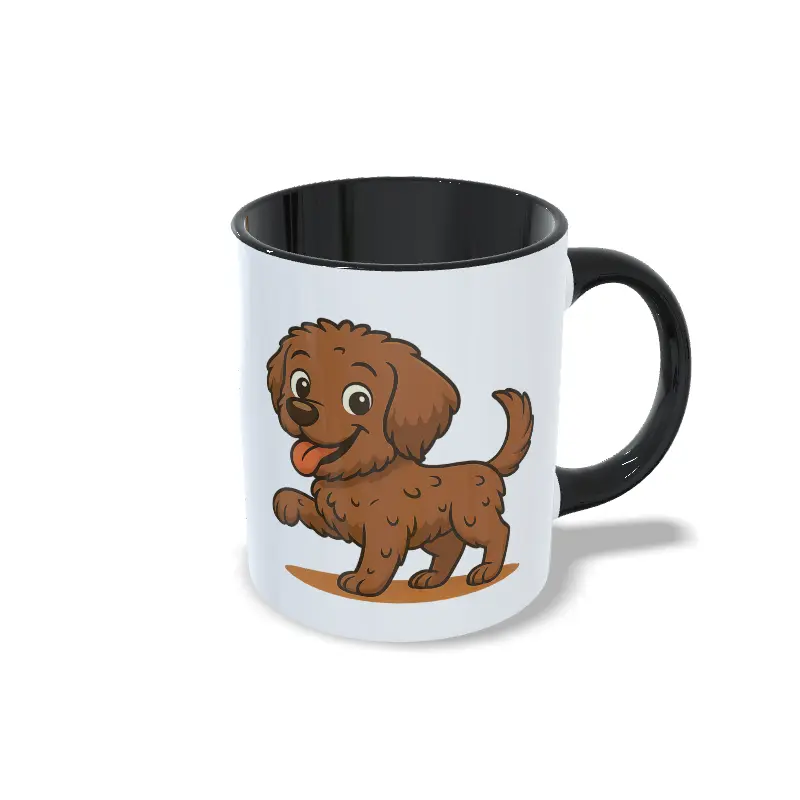 Negro derecha perro de agua Taza perro de agua negro