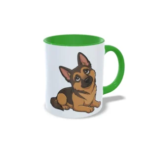 Taza Pastor alemán verde