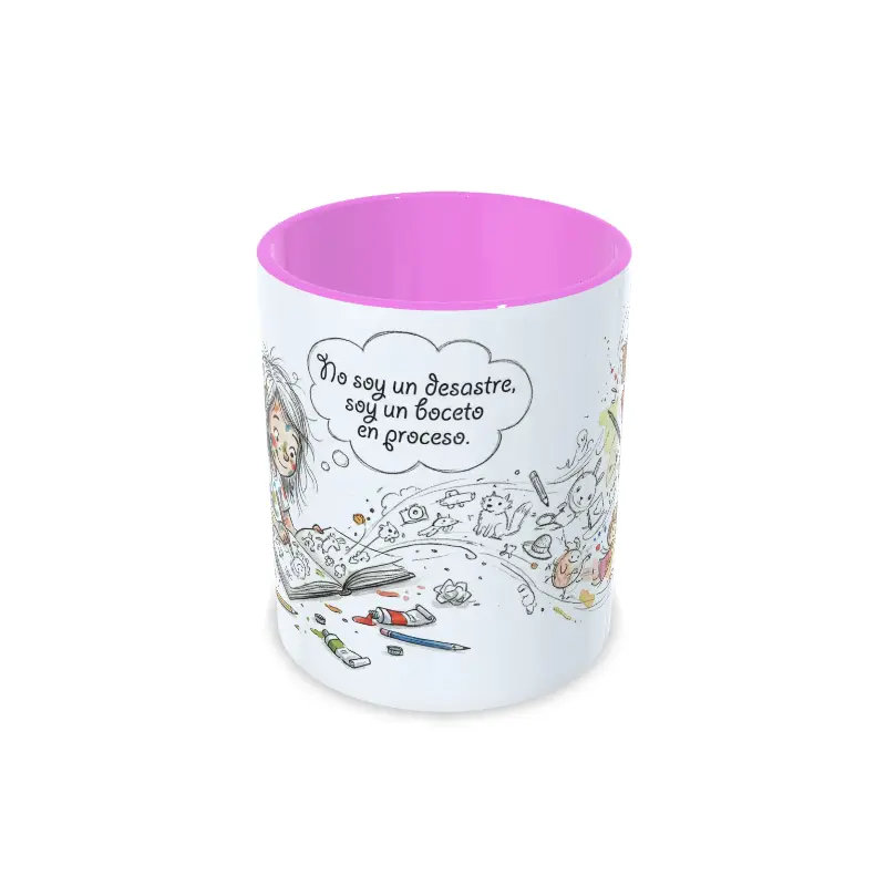 Centro rosa no soy un desastre chica Taza Rosa no soy un desastre, soy un boceto