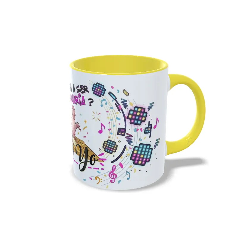 Derecha amarillo Funcionaria Taza amarilla funcionaria