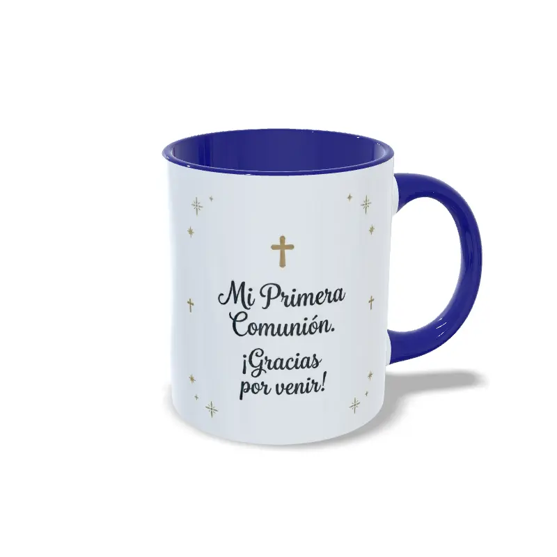 Taza Mi primera Comunión azul oscuro