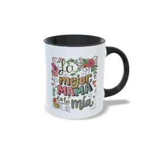 Taza negra La mejor mamá es la mía