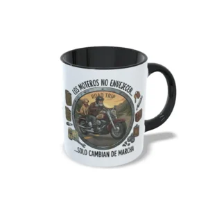 taza Negro los moteros no envejecen