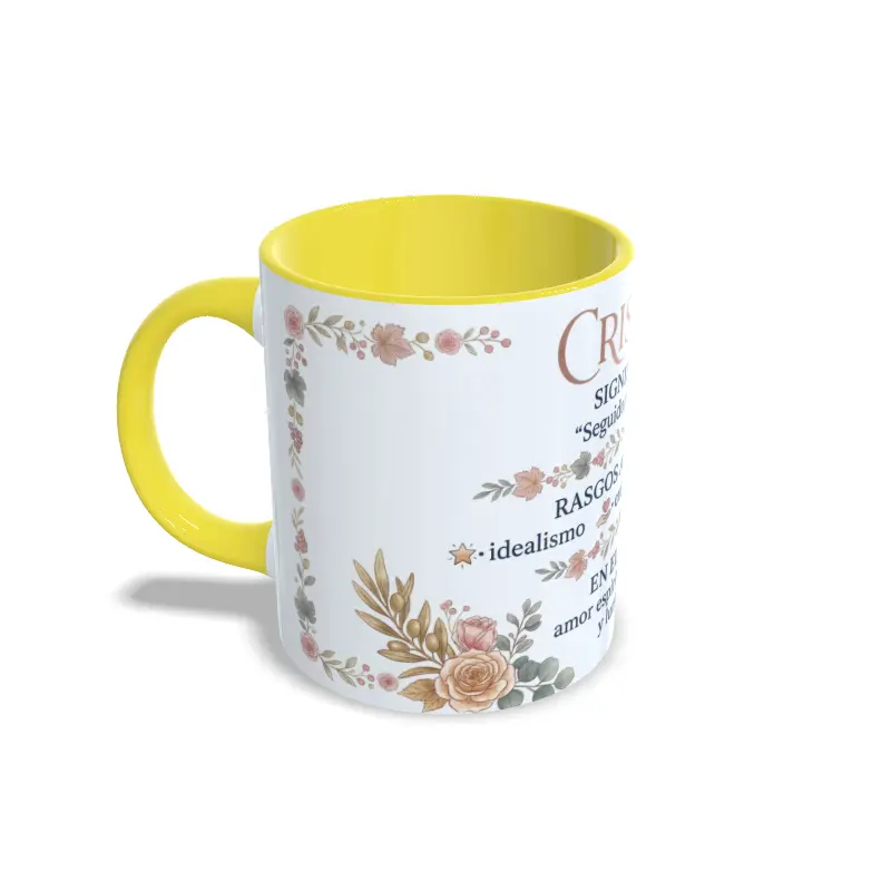 Izquierda amarillo cristina Taza amarilla Cristina