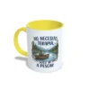 Taza amarilla. No necesito terapia, solo ir a pescar