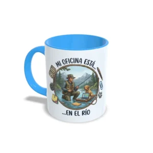 Taza azul claro pesca