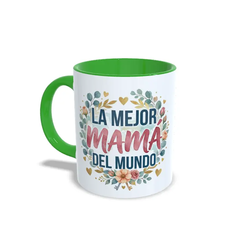 Izquierda verde madre 3 Taza verde La Mejor mamá del mundo2