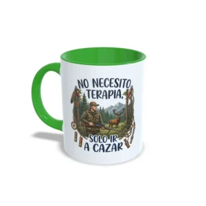 Taza verde. No necesito terapia, solo ir de caza.