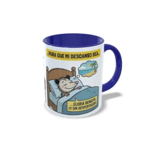 Taza Sanitaria Cómic Guardia y Descanso Azul oscuro