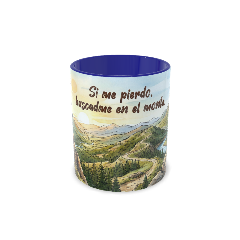 centro azul oscuro montaña hombre Taza Montaña azul oscuro