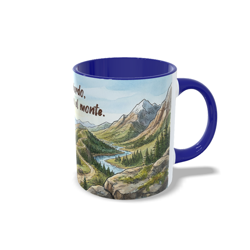 derecha azul oscuro montaña hombre Taza Montaña azul oscuro