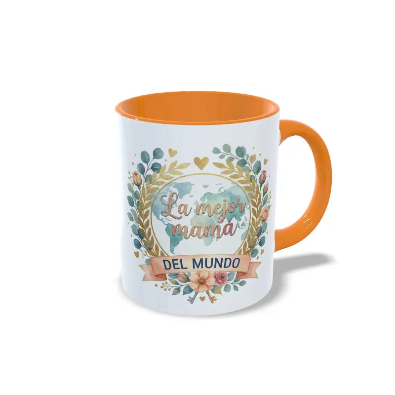 Taza Naranja La Mejor mamá del mundo