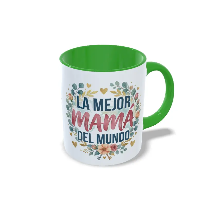 derecha verde madre 3 Taza verde La Mejor mamá del mundo2