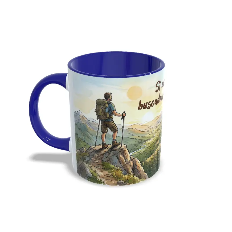 izquierda azul oscuro montaña hombre Taza Montaña azul oscuro