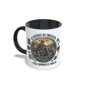 taza Negro los moteros no envejecen