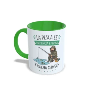 Taza pesca eterna y mucha cerveza