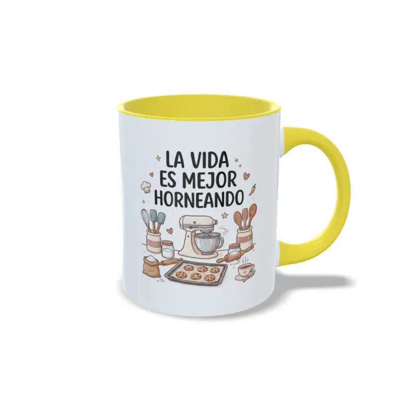 La vida es mejor horneando der amarillo
