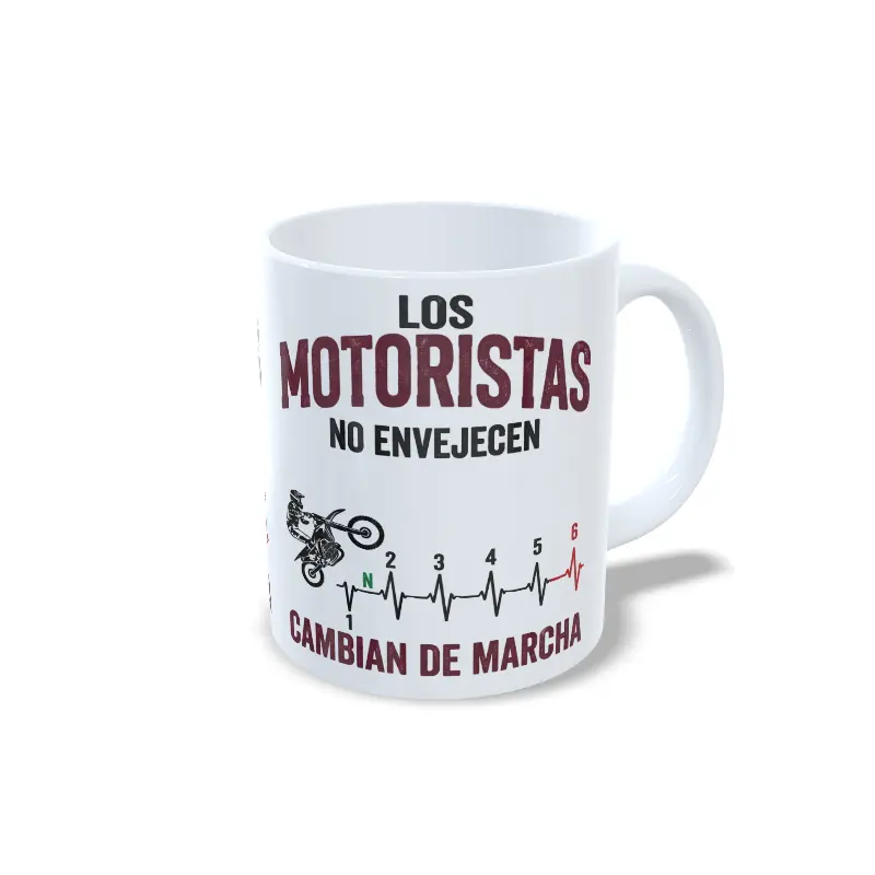 Los motoristas no envejecen cambian de marcha derecha blanco