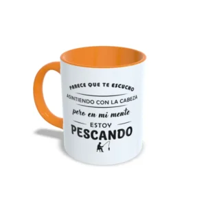 Taza en mi mente estoy pescando