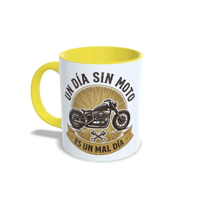Un día sin moto es un mal día Izquierda amarillo