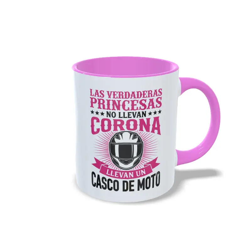las verdaderas princesas no llevan corona lleva un casco derecha rosa