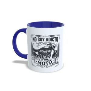 no soy adicto a mi moto custom izquierda azul oscuro Taza adicto a mi Moto estilo custom