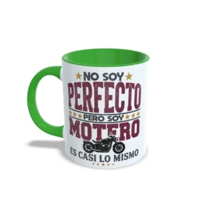 Taza no soy perfecto pero soy motero