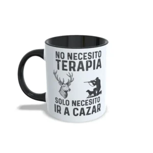 Taza No necesito terapia, solo ir de caza