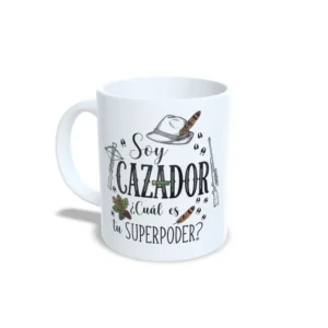 Soy cazador, Cuál es tu superpoder IZQ BLANCO Taza Soy cazador, ¿cuál es tu superpoder?